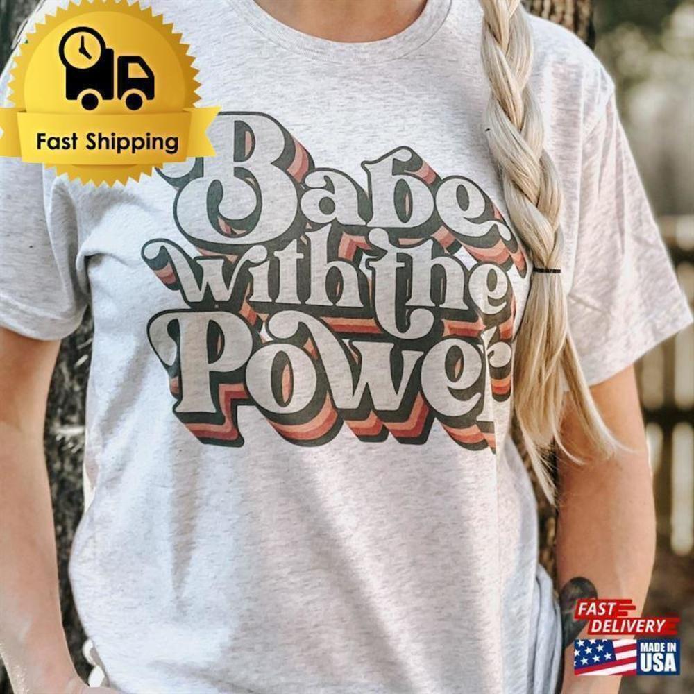 Retro Babe With The Power Fantasy Quote Graphic T-Shirt